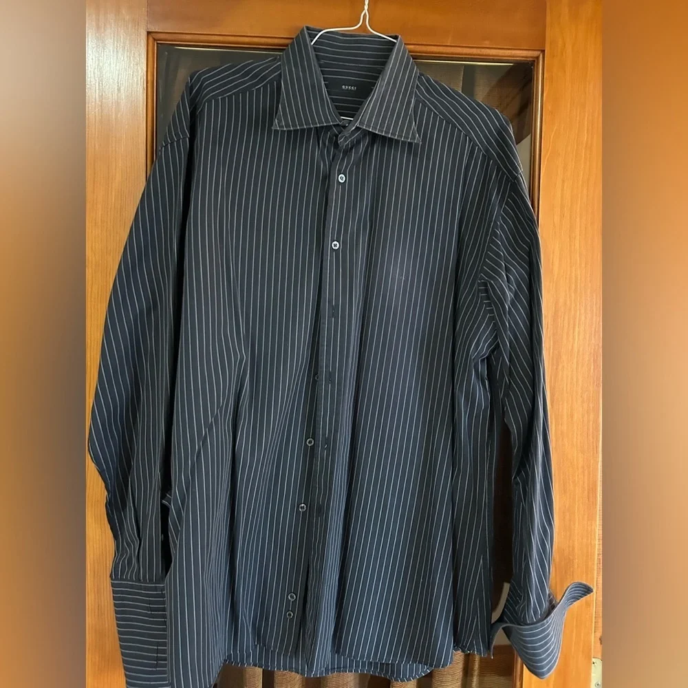 Men's Gucci X Tom, Ford pinstripe dress shirt size 46/18 made in Italy